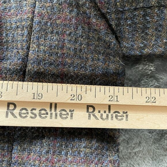 Vintage JL Colebrook Blazer Large Gray Plaid Wool Velvet Collar Academia NWOT - Picture 6 of 12